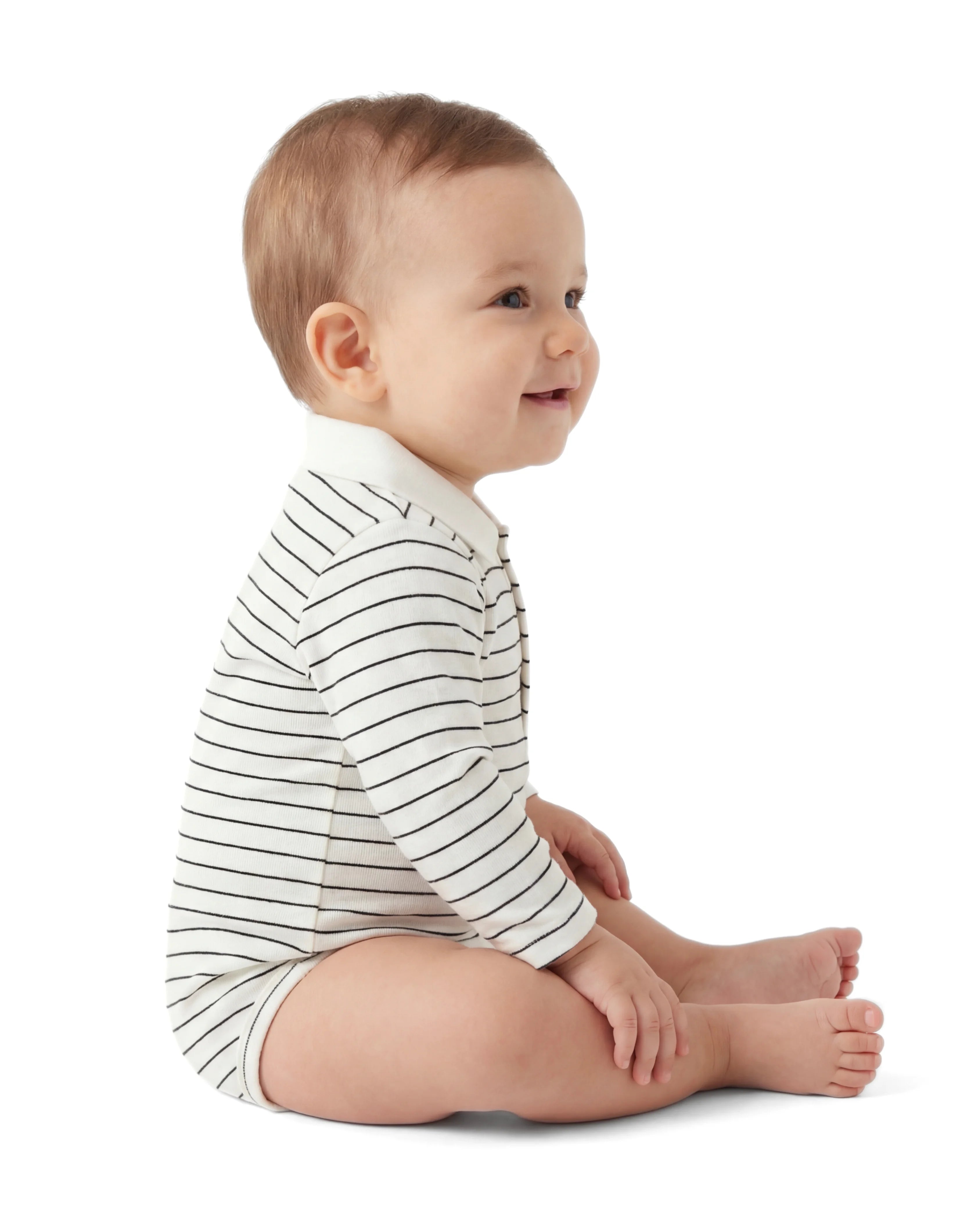 Striped Polo Baby Bodysuit